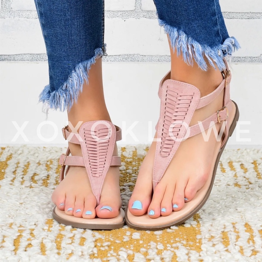 Boho Fish Tail Vegan Suede Gladiator Sandal